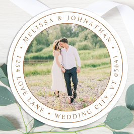 Modernes, benutzerdefiniertes Rückgabeadresse-Labe Runder Aufkleber