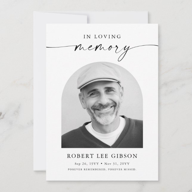 Modernes Bereavement Beileid Beerdigung-Gedächtnis Dankeskarte (Vorderseite)