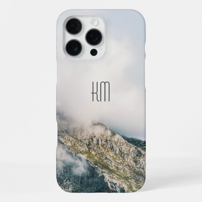 Modernes Berggipfel-Monogramm iPhone Hülle (Rückseite)