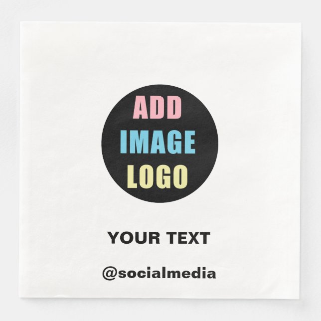 Modernes, Beruflich bearbeitbares Firmenlogo Serviette (Vorderseite)
