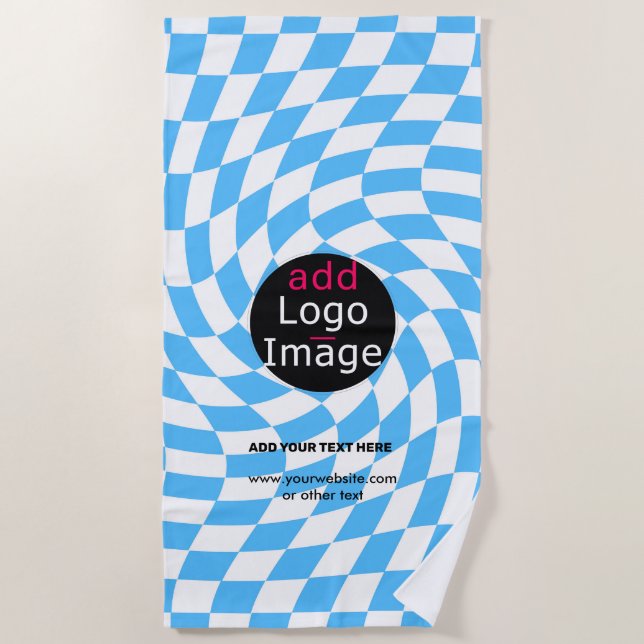 Modernes Beruflich-Chic-Schachbrett in Blautönen Strandtuch (Vorderseite)