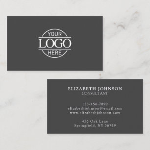 Modernes Beruflich-Graue-Weiß-Firmenlogo Visitenkarte
