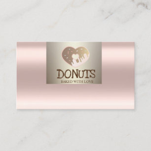 Modernes Beruflich,Rose Gold,Donuts,Bäckereien Visitenkarte