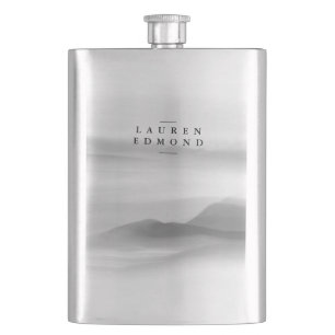 Modernes Beruflich Schwarz/Weiß-Abstrakt Flachmann