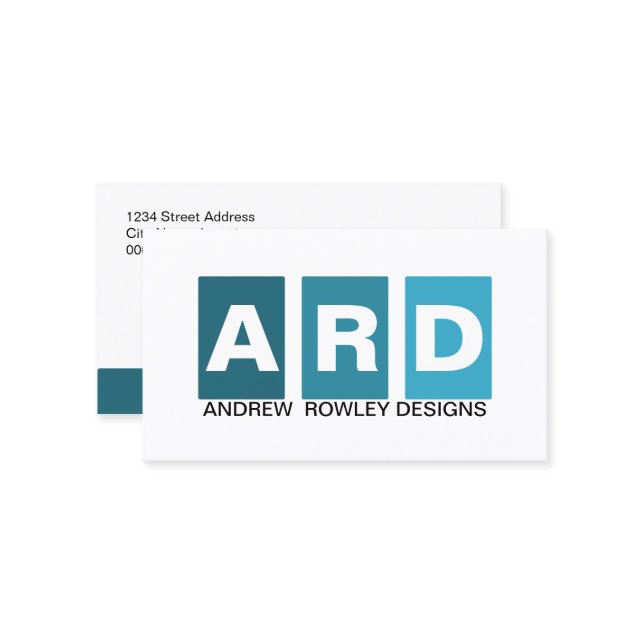 Modernes berufliches Blau Visitenkarte (Vorderseite/Rückseite Beispiel)