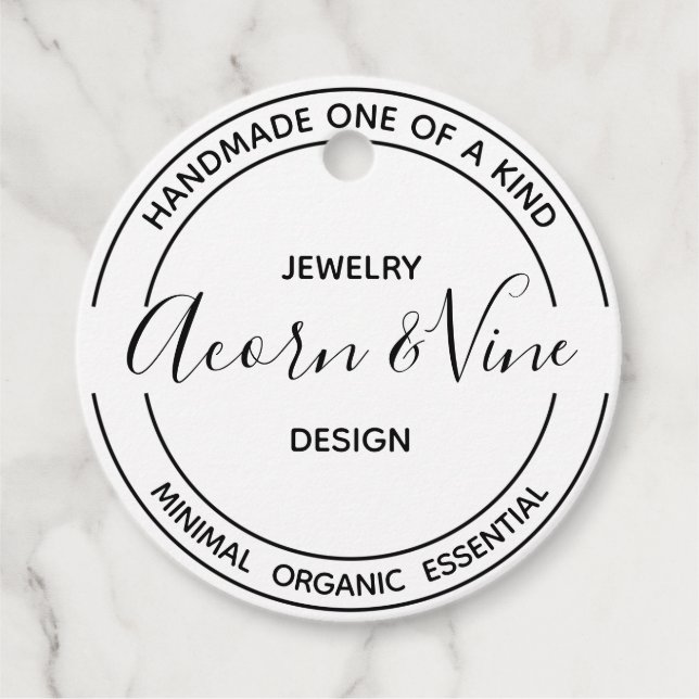 Modernes Berufliches Branding | weiß Geschenkanhänger (Vorderseite)