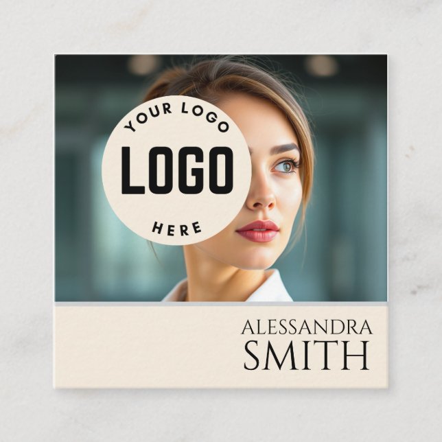 Modernes, Berufliches Business Foto Square Telefonnummerkarte (Vorderseite)