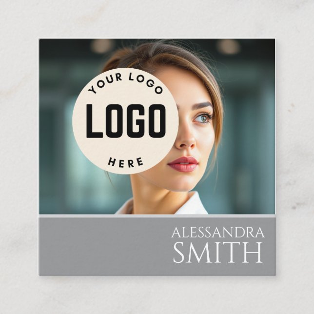 Modernes, Berufliches Business Foto Square Telefonnummerkarte (Vorderseite)