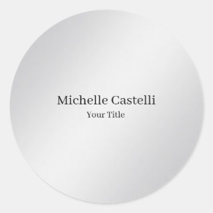 Modernes Berufliches, einzigartiges Metalgrau Runder Aufkleber