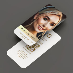 Modernes Berufliches Foto Elegantes Weißes Gold Visitenkarte