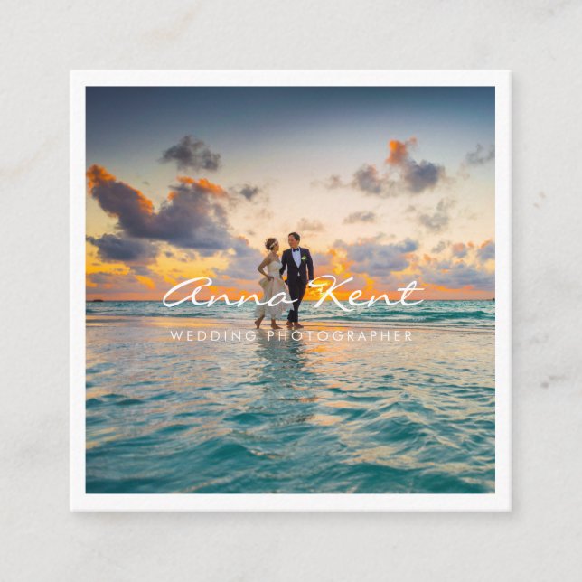 Modernes berufliches Foto Quadratische Visitenkarte (Vorderseite)