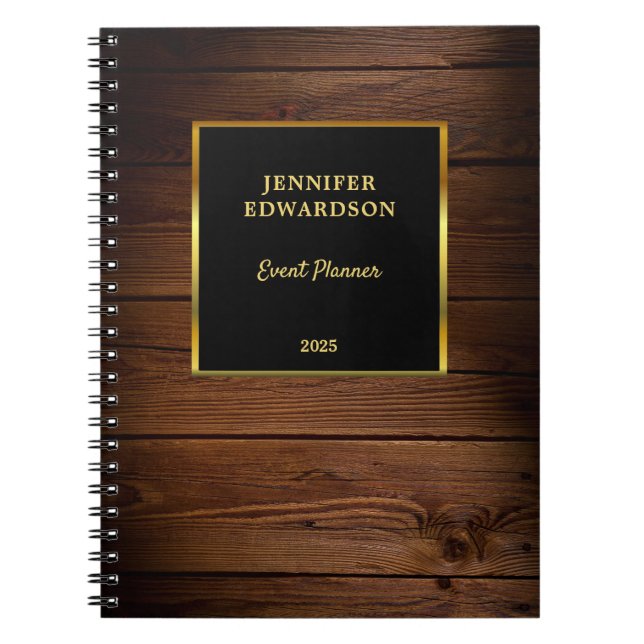 Modernes berufliches Geschäft mit  Goldholz Notizblock (Vorderseite)