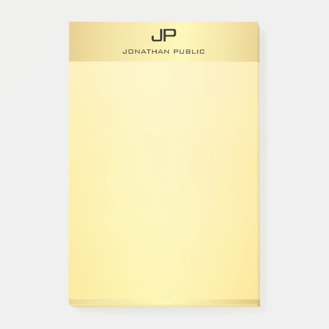 Modernes Berufliches Gold-Look Elegantes Template Post-it Klebezettel (Vorderseite)