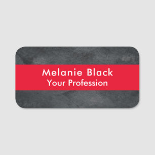 Modernes Berufliches Gray Red Stilvoll Trendy Namensschild