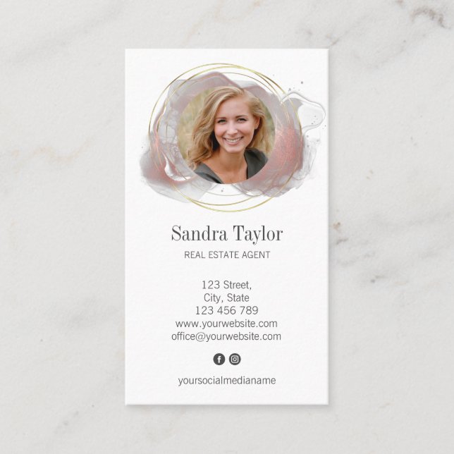 Modernes Berufliches Hinzufügen Ihres Logos Real A Visitenkarte (Vorderseite)