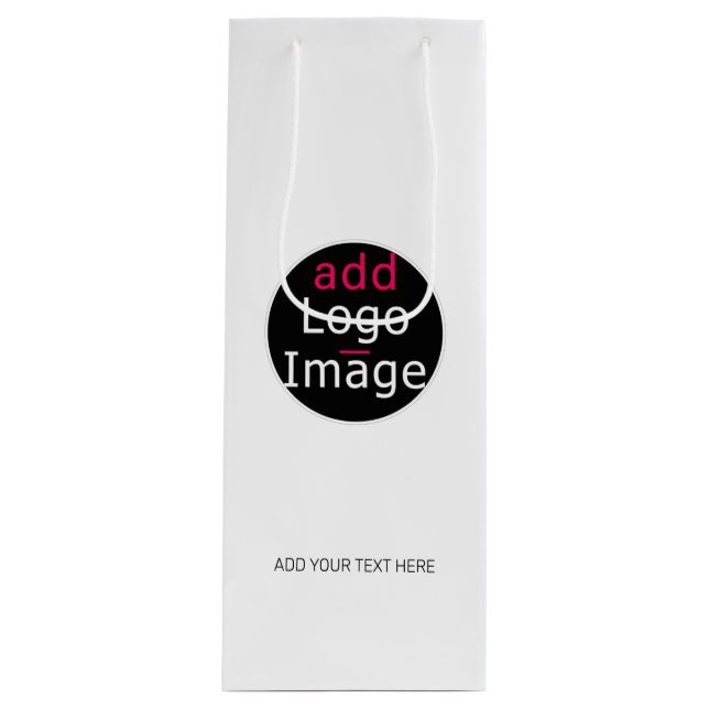 Modernes, Berufliches, individualisierbares Busine Geschenktüte Für Weinflaschen (Vorderseite)