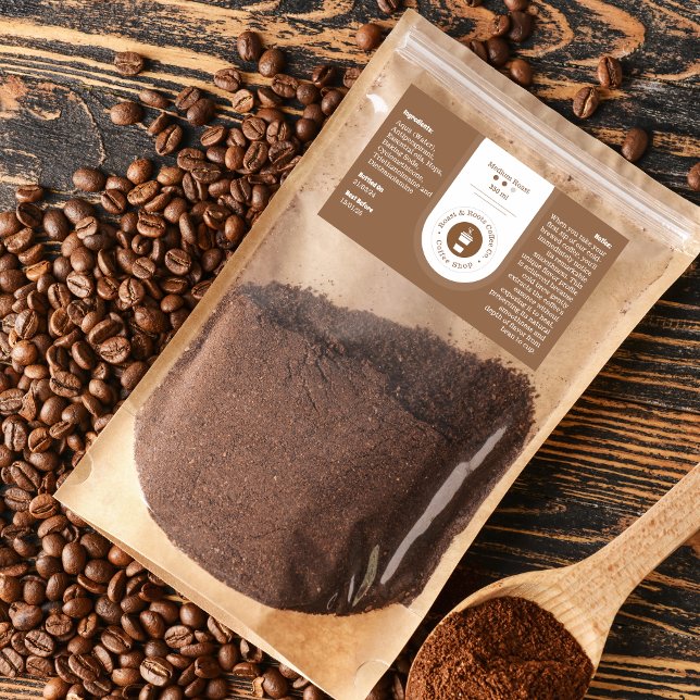 Modernes Berufliches Kaffeesiegel Rechteckiger Aufkleber (Von Creator hochgeladen)