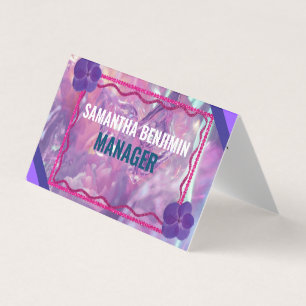 Modernes Berufliches klassisches Lila Rosa Stilvol Visitenkarten