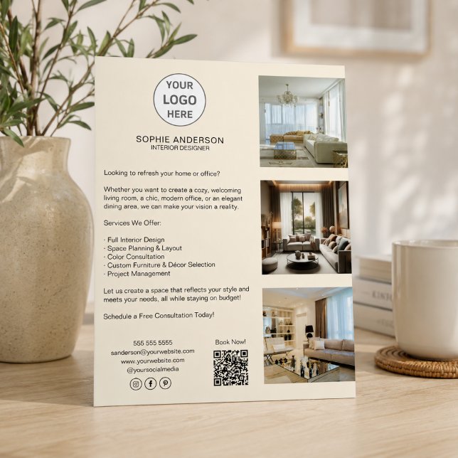 Modernes Berufliches Logo-Creme Flyer (Modern Custom Logo Cream Professional Business Flyer)