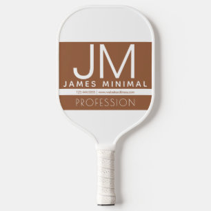 Modernes Berufliches Minimaldesign Braun und Wei Pickleball Schläger