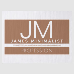 Modernes Berufliches Minimaldesign   Braun und Wei Seidenpapier