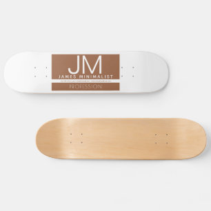 Modernes Berufliches Minimaldesign Braun und Wei Skateboard