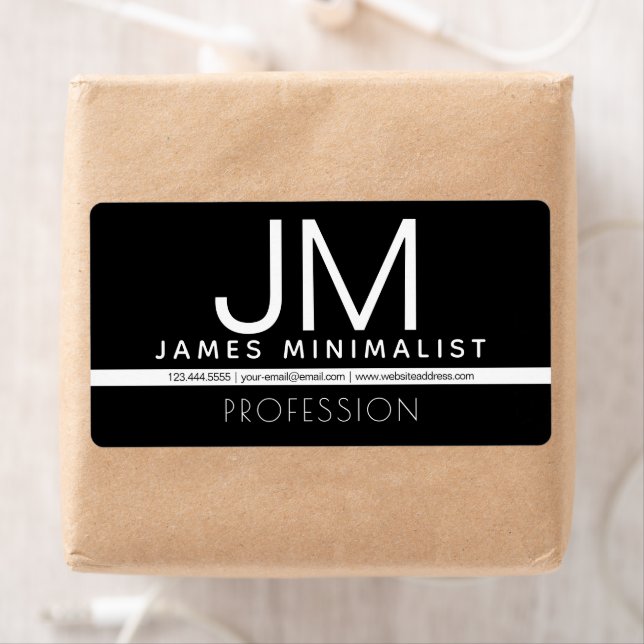 Modernes Berufliches Minimaldesign | Schwarz und W (Insitu)