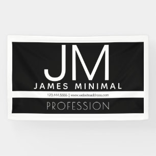 Modernes Berufliches Minimaldesign Schwarz und W Banner