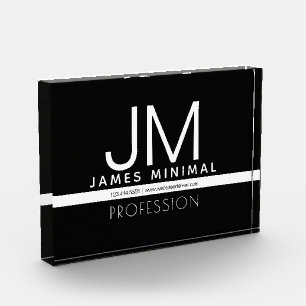 Modernes Berufliches Minimaldesign Schwarz und W Fotoblock