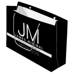 Modernes Berufliches Minimaldesign Schwarz und W Große Geschenktüte
