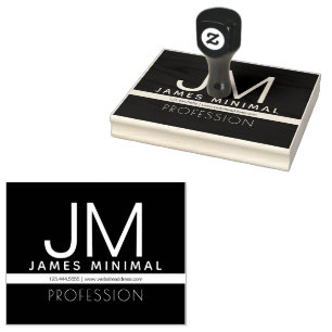 Modernes Berufliches Minimaldesign Schwarz und W Gummistempel