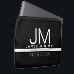 Modernes Berufliches Minimaldesign | Schwarz und W Laptopschutzhülle<br><div class="desc">Moderne,  vollständig anpassbare Designvorlage. Bearbeiten,  wie Sie wollen!</div>