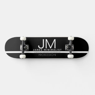 Modernes Berufliches Minimaldesign Schwarz und W Skateboard