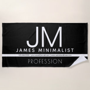Modernes Berufliches Minimaldesign Schwarz und W Strandtuch