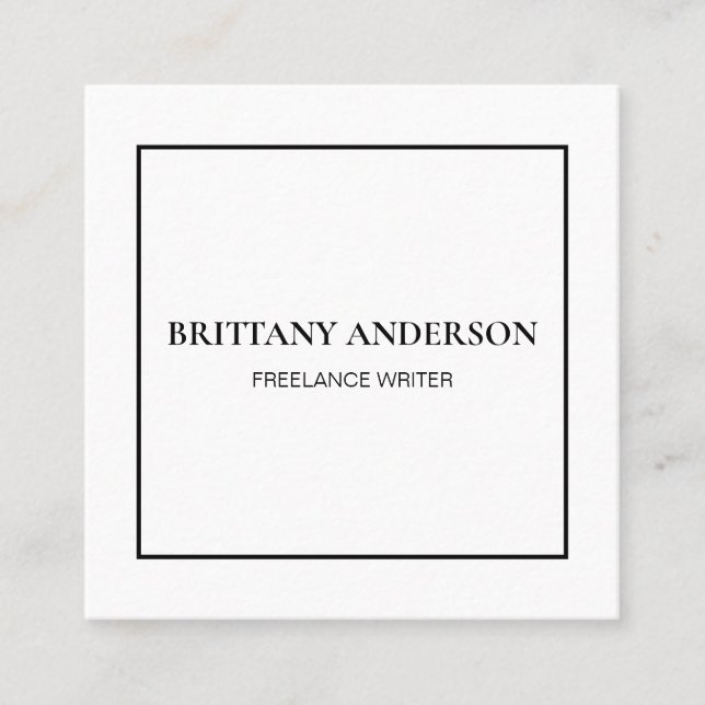 Modernes Berufliches Minimalistisches handgeschrie Quadratische Visitenkarte (Vorderseite)