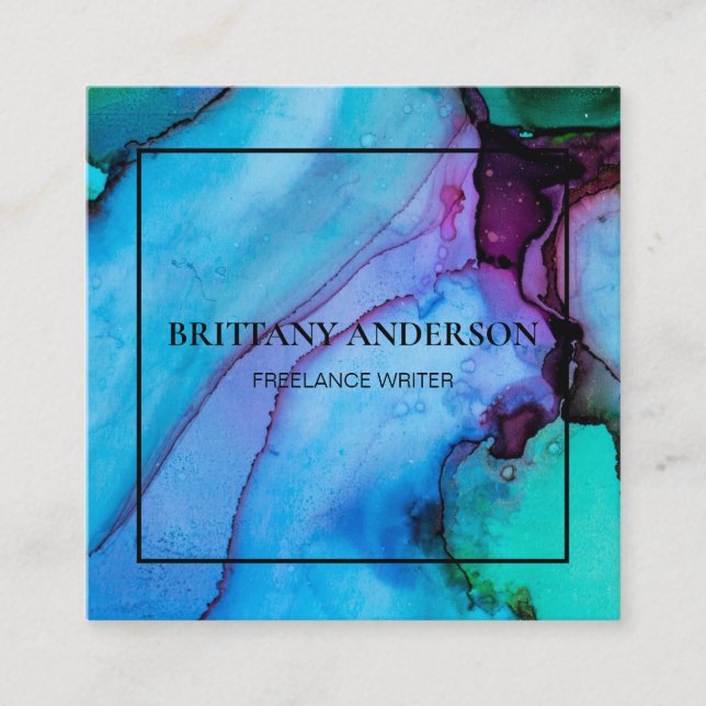 Modernes Berufliches Minimalistisches handgeschrie Quadratische Visitenkarte (Vorderseite)