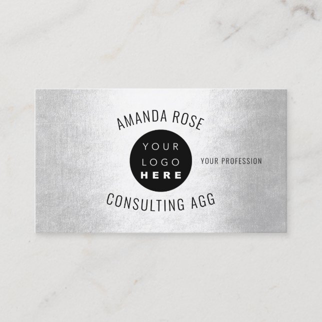 Modernes Berufliches Minimalistisches Leuchtlogo Visitenkarte (Vorderseite)