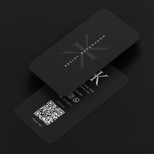 Modernes Berufliches Monogram K Logo dunkelgrau Visitenkarte