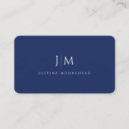 Modernes Berufliches Monogramm Minimalistisch Navy Visitenkarte