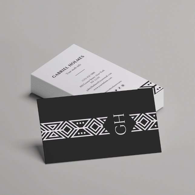 Modernes berufliches Monogramm Minimalistisch Visitenkarte (Von Creator hochgeladen)