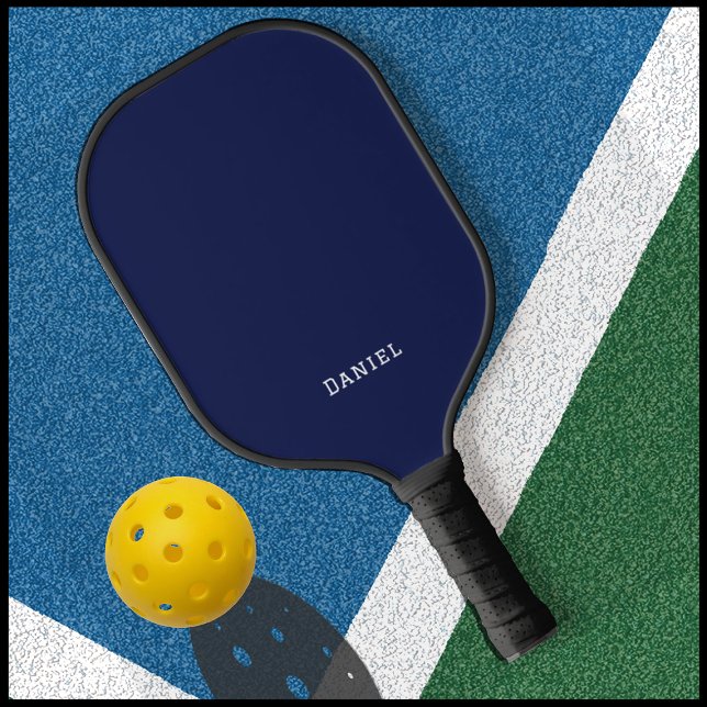 Modernes Berufliches Navy Blue Monogram Pickleball Schläger (Von Creator hochgeladen)
