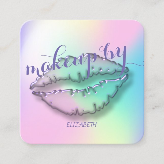 Modernes Berufliches Ombre, Makeup, Lip Quadratische Visitenkarte (Vorderseite)