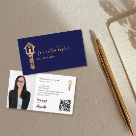 Modernes Berufliches Real Anwesen mit Foto QR Code Visitenkarte