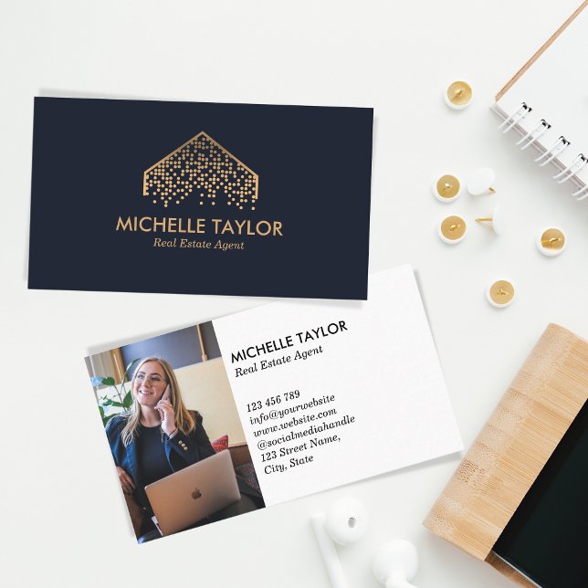 Modernes Berufliches Real Anwesen Realtor Foto Visitenkarte (Von Creator hochgeladen)