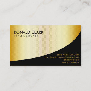 Modernes Berufliches Retro-Schwarz-Gold-Metallglüh Visitenkarte