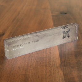 Modernes Berufliches, rustikal-braunes Abstraktes  Namensplakette