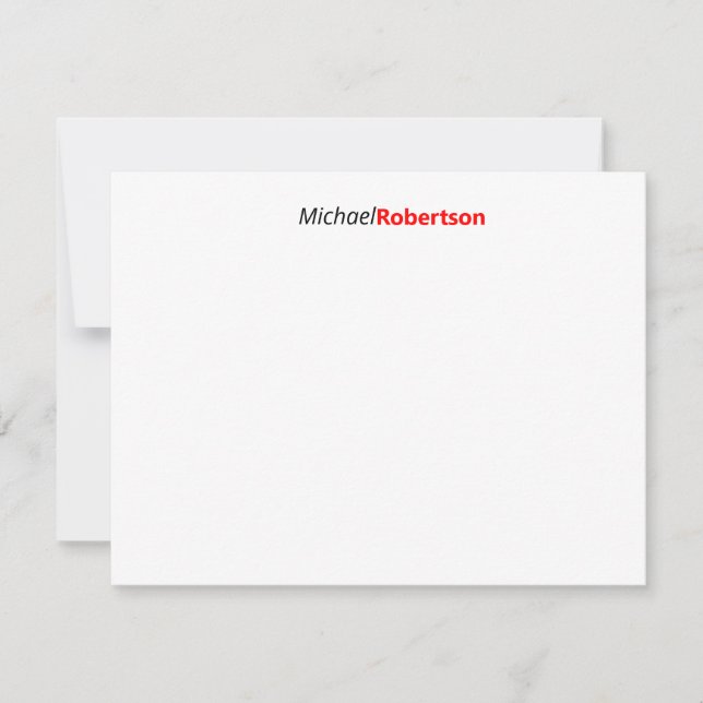 Modernes Berufliches Schlichtes Minimalistisch Mitteilungskarte (Vorderseite)