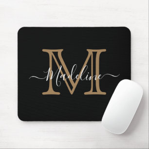 Modernes Berufliches Schwarzes Monogramm Mousepad