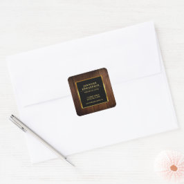 Modernes, berufliches Schwarzholzprodukt Quadratischer Aufkleber