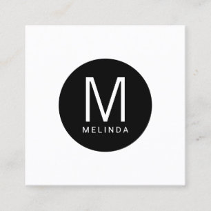 Modernes berufliches Schwarzweiss-Monogramm Quadratische Visitenkarte